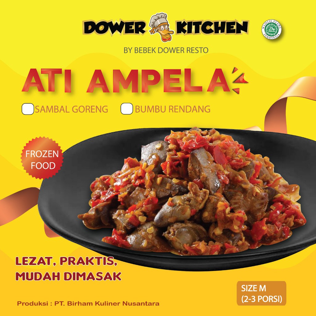 

Bebek Dower Frozen Food Sambal Goreng Ati Ampela Size M 2-3 Porsi 400 Gram