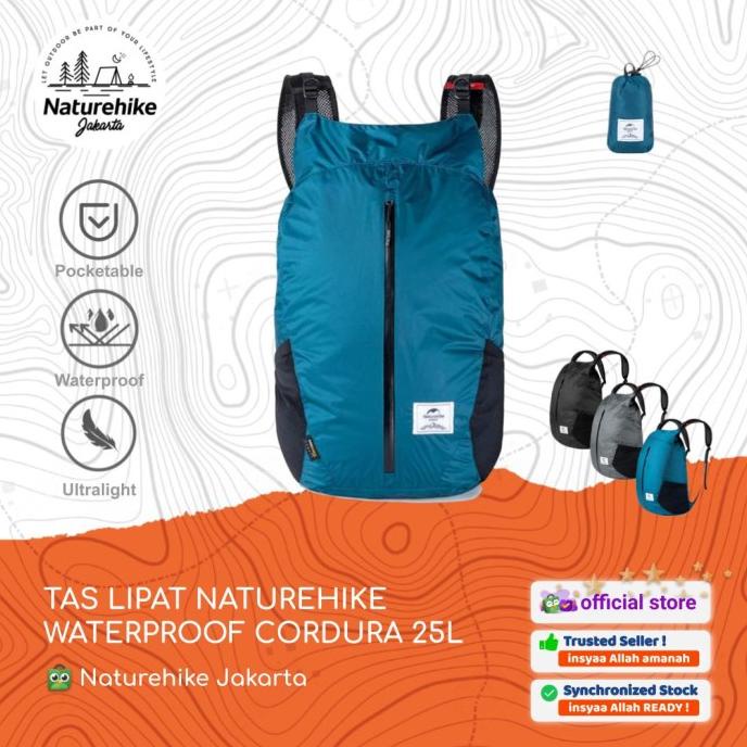 Cuci Gudang Awal Tahun TAS LIPAT WATERPROOF CORDURA 25L NATUREHIKE NH18B510-B ANTI AIR UL Cuci Gudan