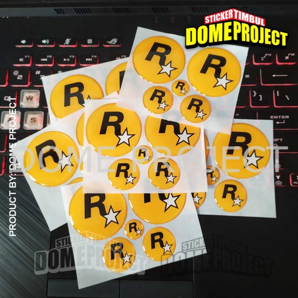 STIKER ROCKSTAR MOTOR TIMBUL EMBLEM LOGO ROCKSTAR YAMAHA AEROX NMAX LEXI SET AESTHETIC KEREN