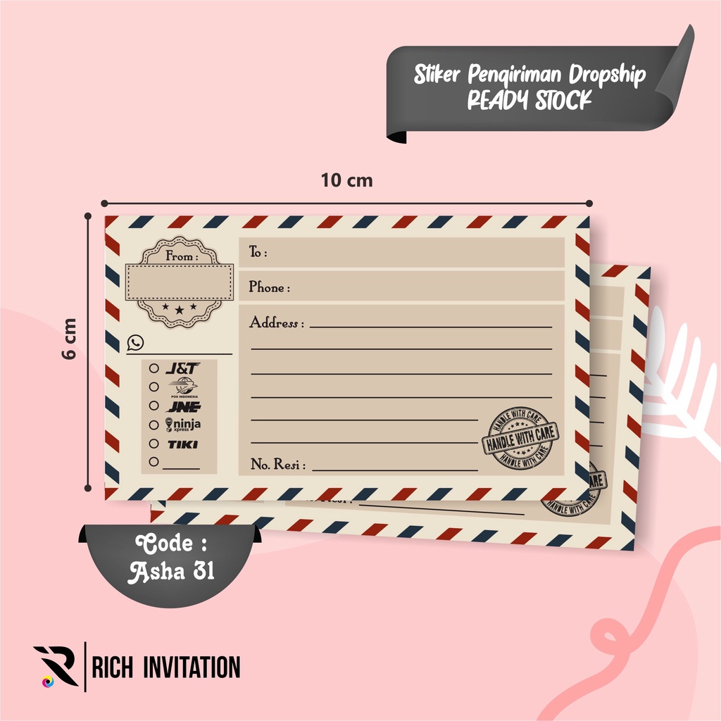 

STIKER LABEL PENGIRIMAN PAKET OLSHOP ASHA 31