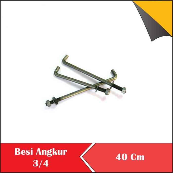 BAUT ANCHOR ANGKUR L BAJA HITAM BETON 3/4 PANJANG 40CM