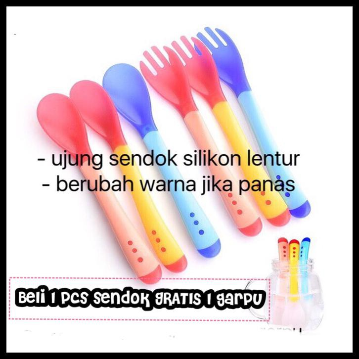 SENDOK MAKAN BAYI BABY SAFETY SPOON SILIKON HEAT SENSING SENSOR PANAS