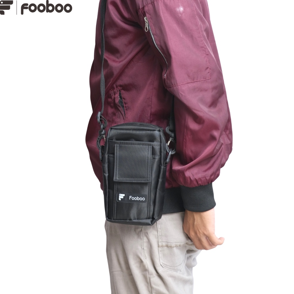 FOOBOO HANGING WALLET DOMPET HP TAS SELEMPANG PRIA SLINGBAG MINI PREMIUM