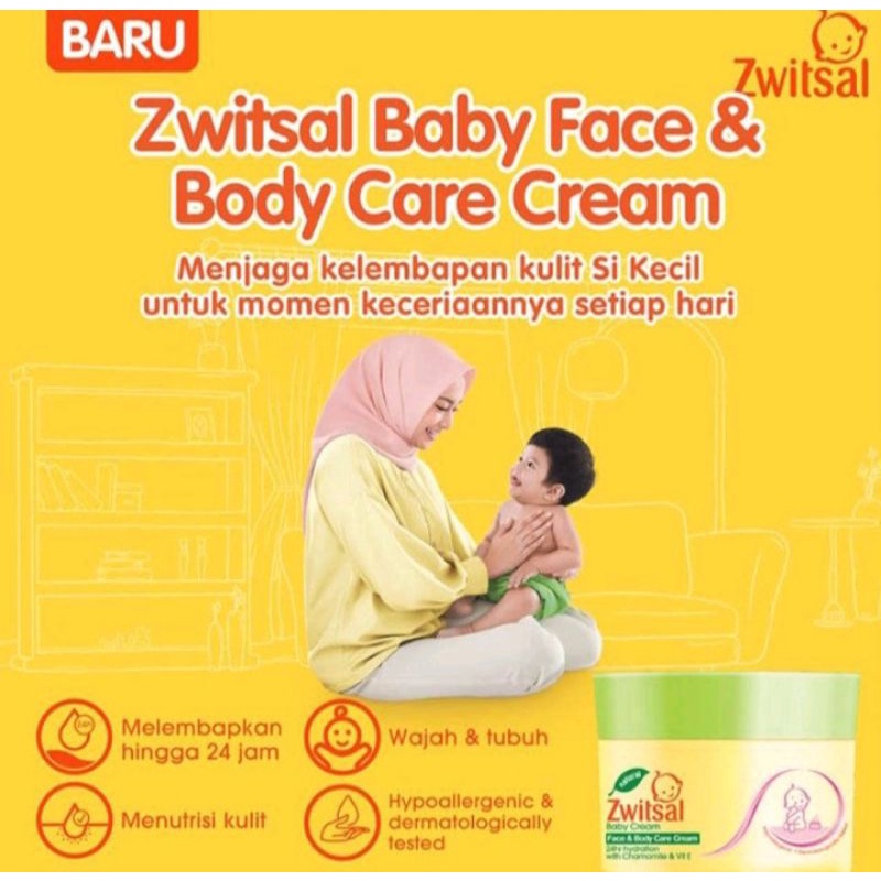Zwitsal Baby cream Face &amp; Body care cream 50 grm/ cream perawatan bayi