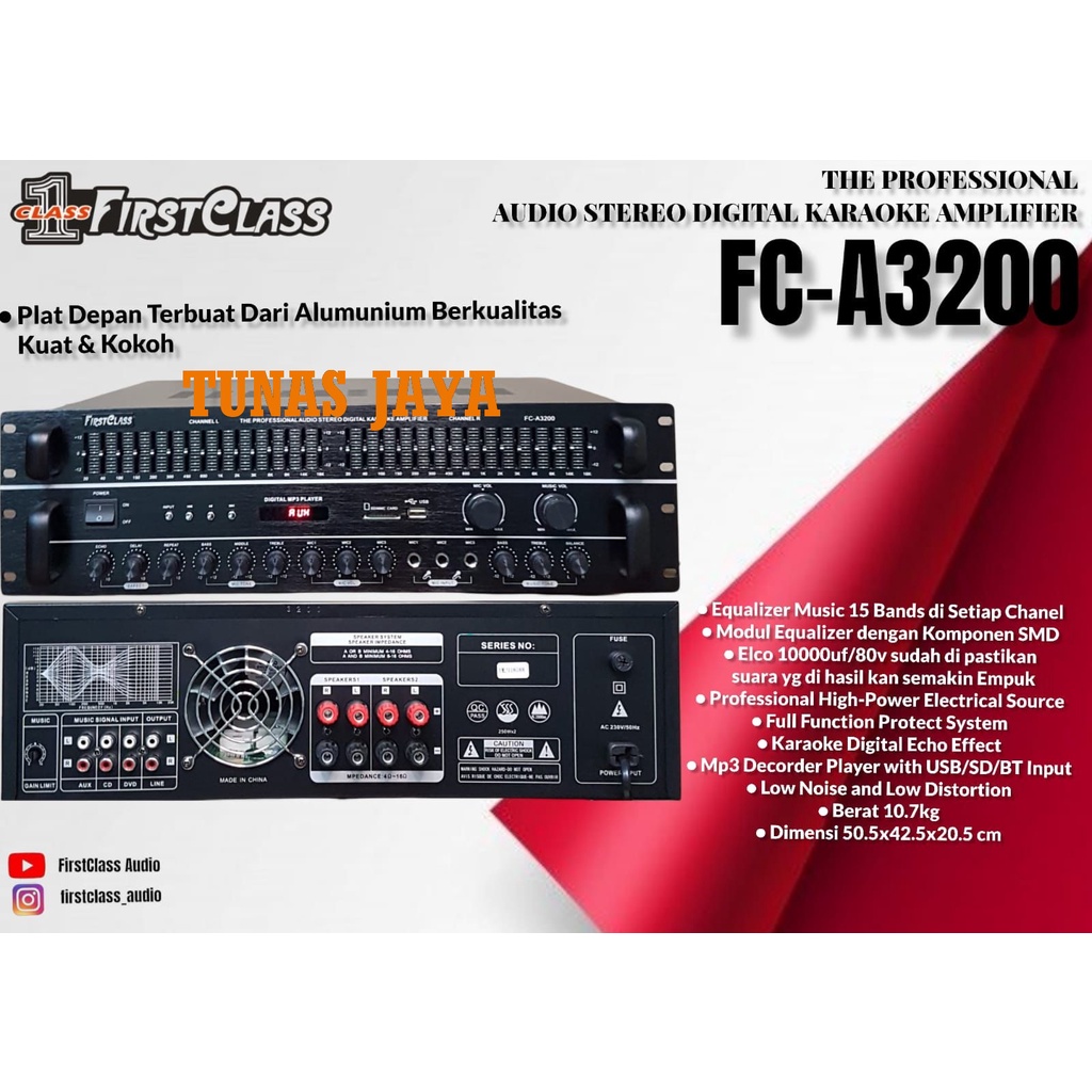 AMPLIFIER KARAOKE FIRSTCLASS FC A3200 - FCA 3200 - FC A 3200 BLUETOOTH