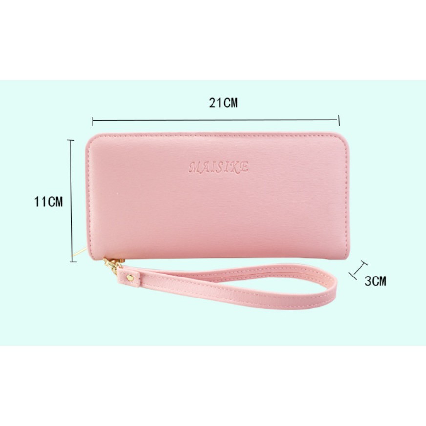 Dompet Cewe Panjang MAISIKE POLOS Korea Women Wanita Long Wallet Korean Style