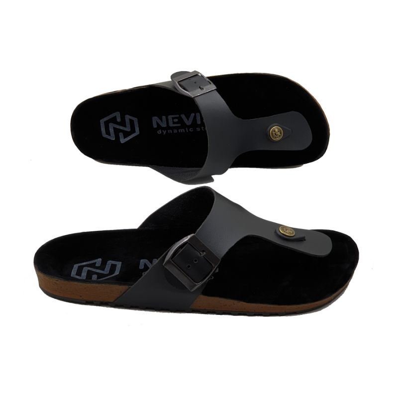 Sandal Pria Casual - Sendal Jepit Gesper - Sandal Kulit Kekinian Model Birken - Nevis SNP 51