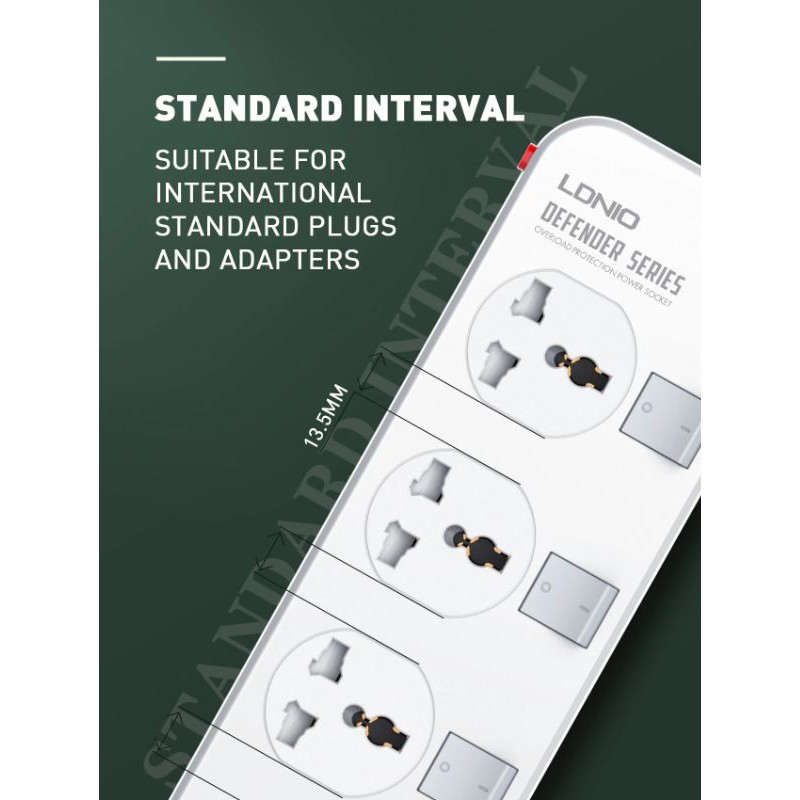 Steker colokan listrik LDNIO SC4408 universal socket 4usb port 4power