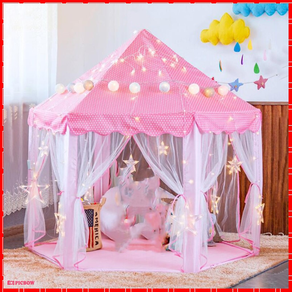 COD MURAH Tenda Instant JUMBO Bermain Anak Princess GRATIS TAS Mudah Di Pasang Tenda Camping Indoor Outdoor Tenda Anak Tenda Mainan