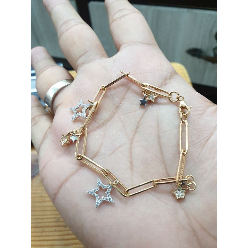 gelang emas 700  holo bintang kombinasi