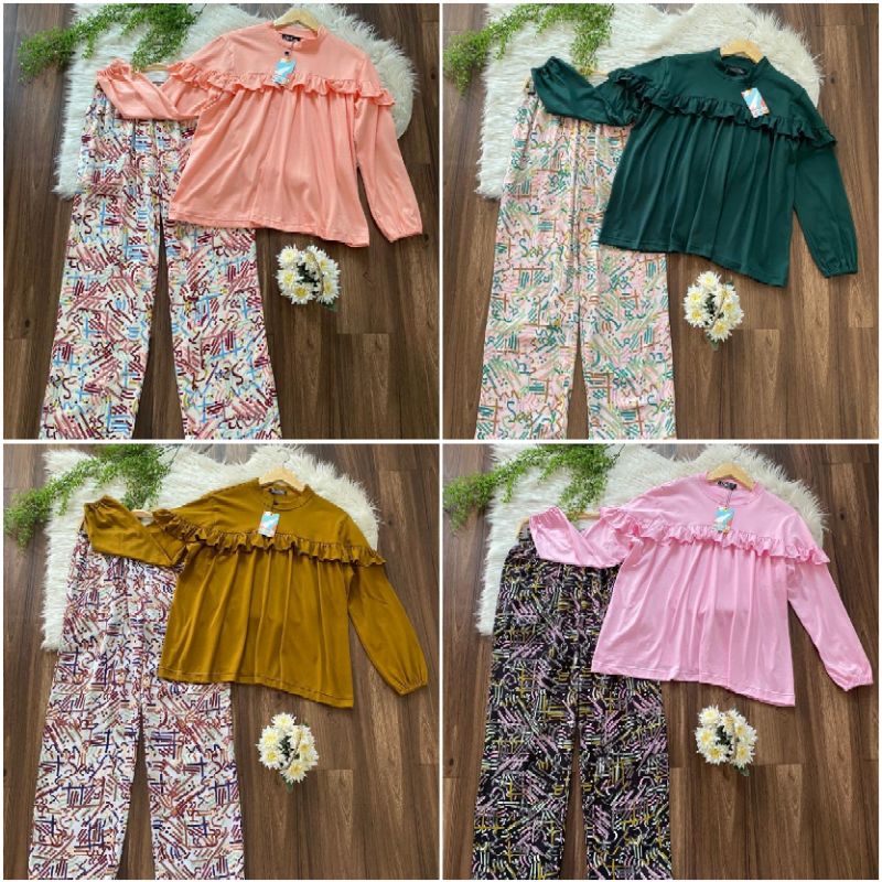 Set Celana Blouse Reeyna by CHALOEM Original