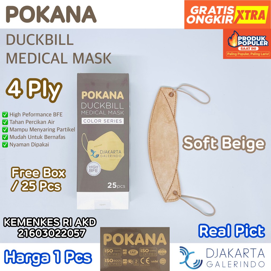 Masker POKANA Duckbill 4Ply Medical Mask - Colour Series &amp; Fashion Series