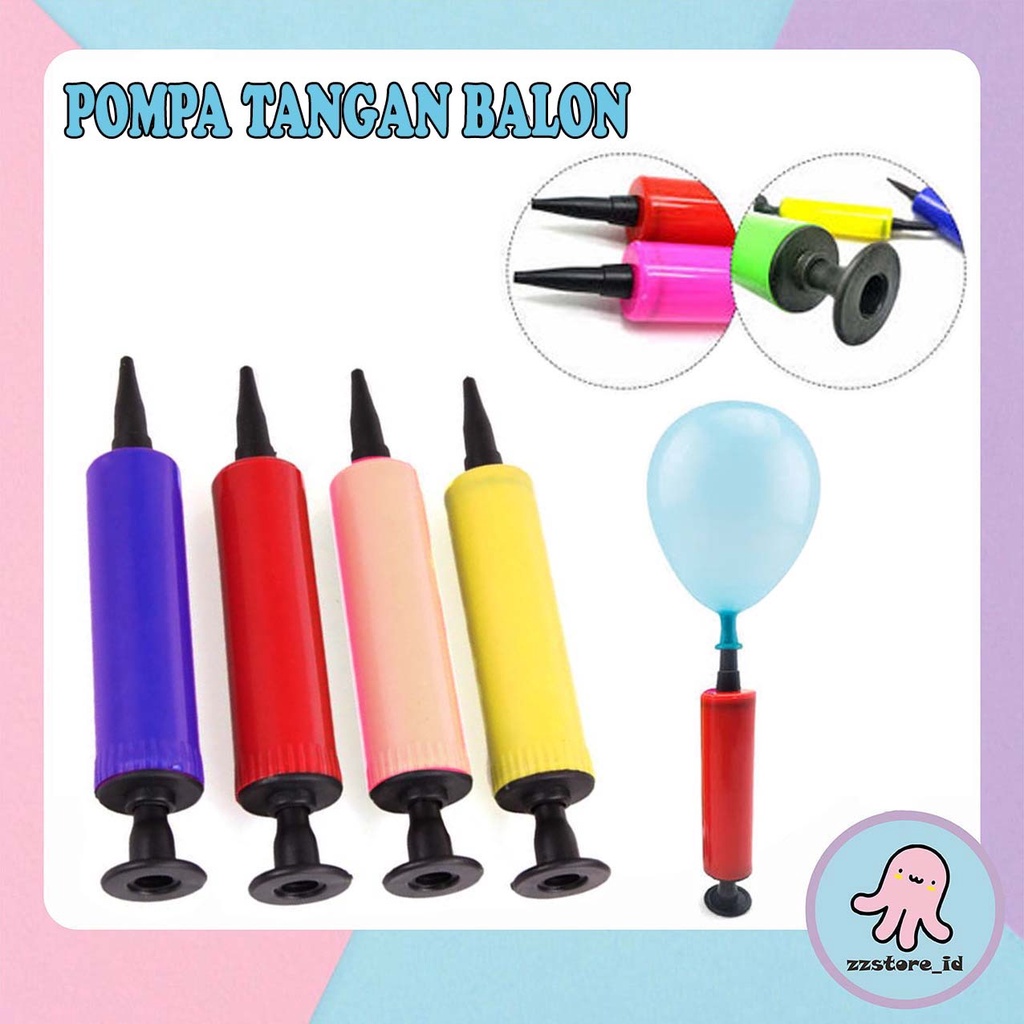 POMPA ANGIN MINI/POMPA BALON TANGAN MANUAL WARNA WARNI