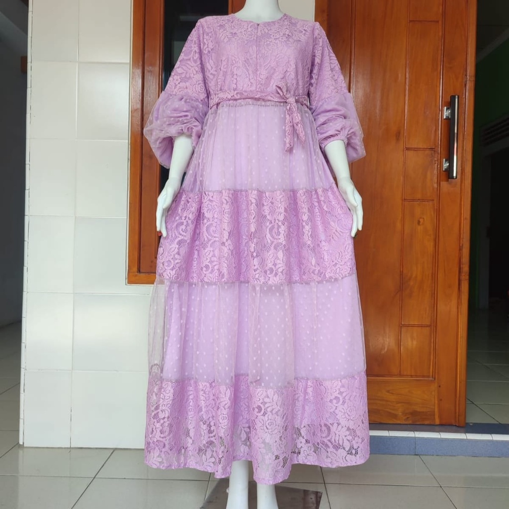 gamis tiledot HQ mix brokat model susun