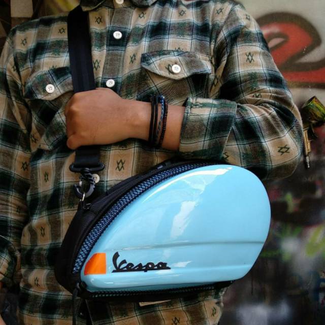 Vesbag vespabag tas vespa tas tepong slingbag px & bajaj biru langit