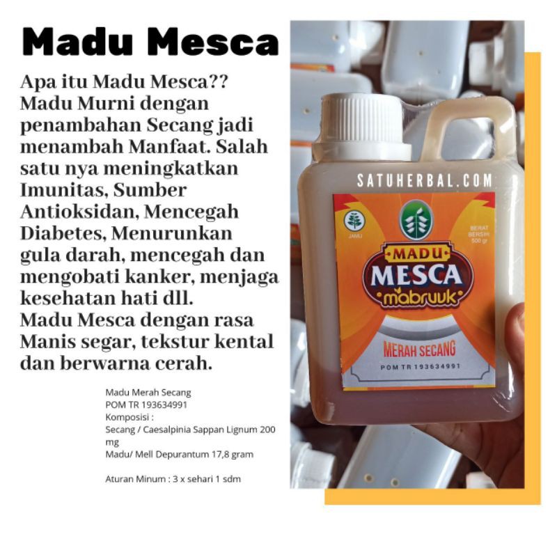 

Madu Merah Secang Mesca Mabruuk Manis Kemasan 1 kg