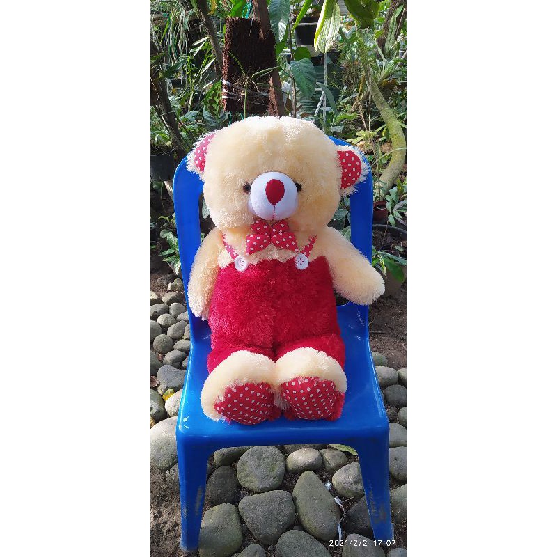 Boneka Teddy bear 60cm merah rasfur bisa di cuci