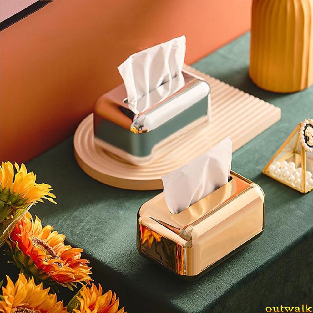 Magnetic suction switch paper towel box with spring drawing paper storage box for living room dining table -OW-