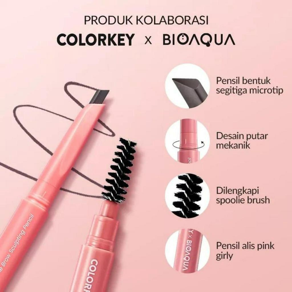 BIOAQUA x COLORKEY Fine Brow Sclupting Eyebrow Pencil / Pensil Alis Waterproof