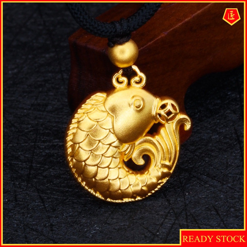 [Ready Stock]Fashion Gold-Plated Hollow Small Goldfish Pendant Necklace