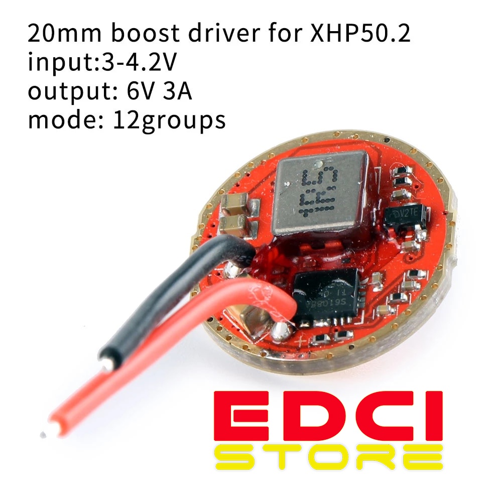 Boost Driver Convoy for CREE XHP50.2 LED, 20mm, Input 3-4.2V