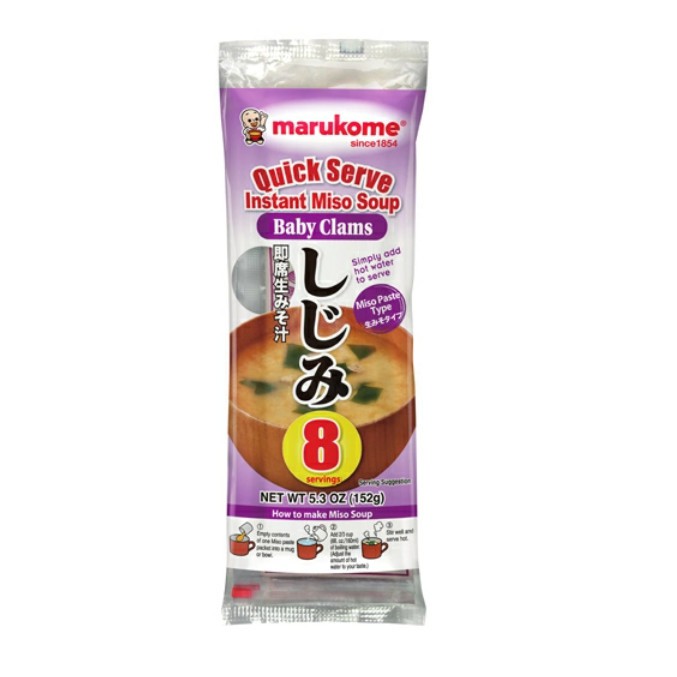 

marukome quick serve instan miso soup baby clams 152gr - 8 porsi