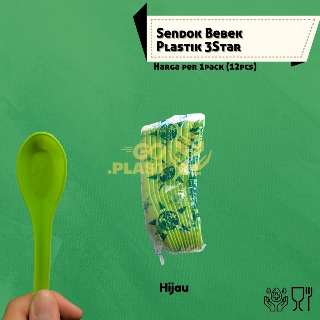 [144PCS] THREESTAR SENDOK BEBEK PLASTIK