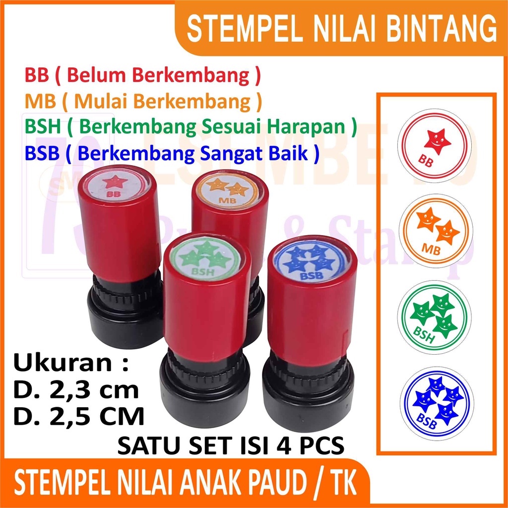 Stempel Nilai Bintang Penilaian Anak TK / PAUD