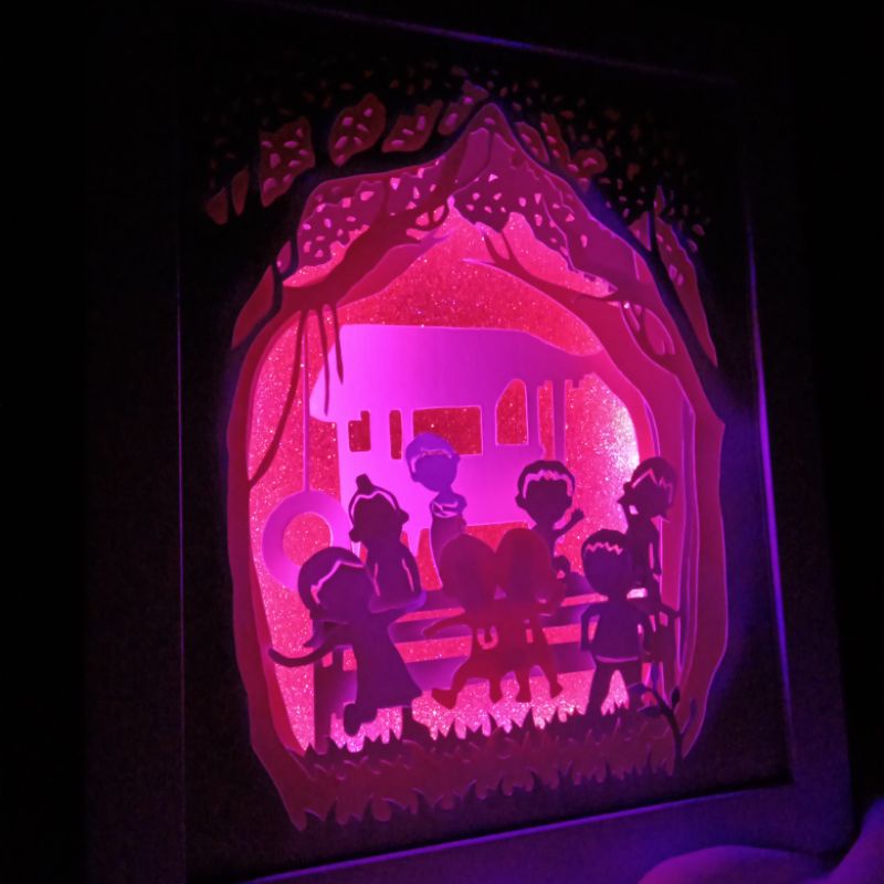 3D paper cut light box/ paper light box / lampu hias