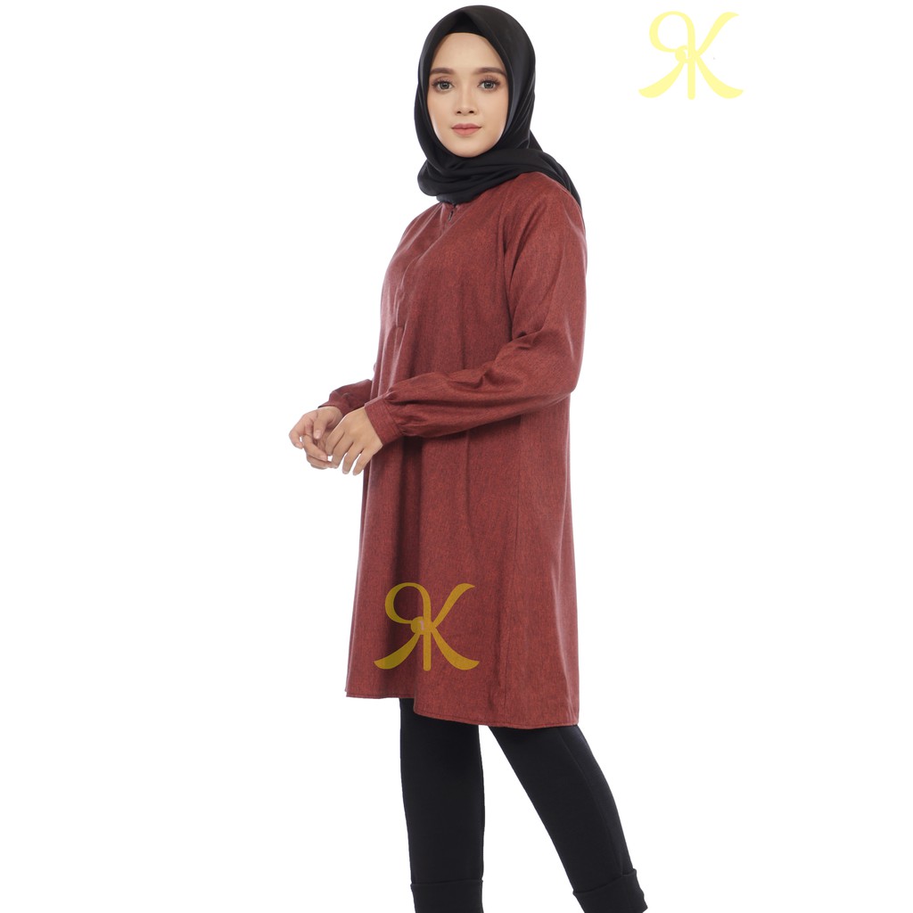 Atasan Muslim Tunik  Wanita Polos Bahan Katun Madinah