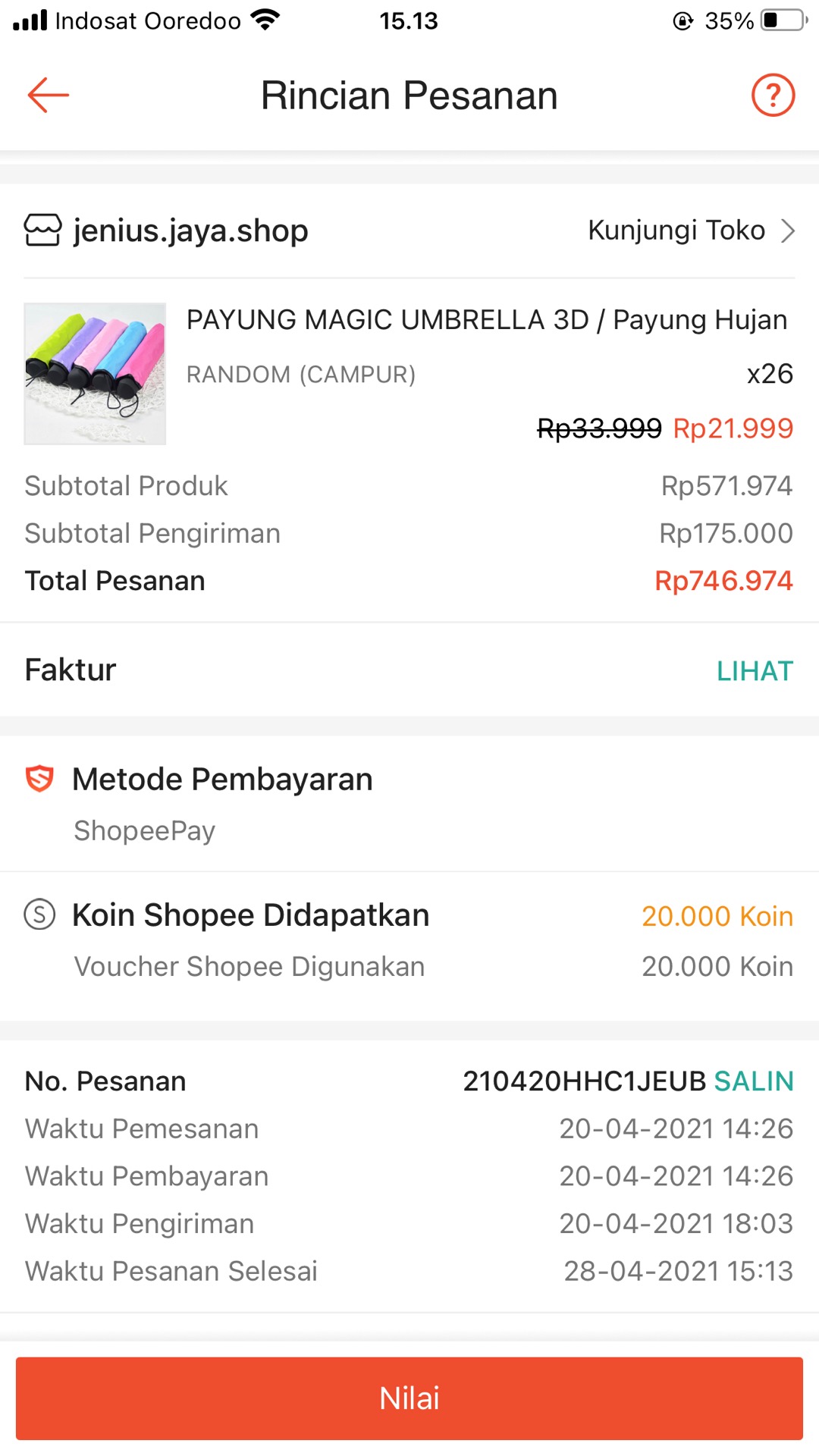 Payung Magic Umbrella 3d / Payung Hujan