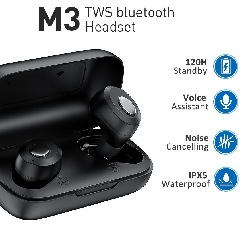 (SQ37)-【NEW】INBEX M3 TWS Earphone Sport Waterproof Headset Bluetooth 5.0 /Wireless Earbuds /Noise Ca