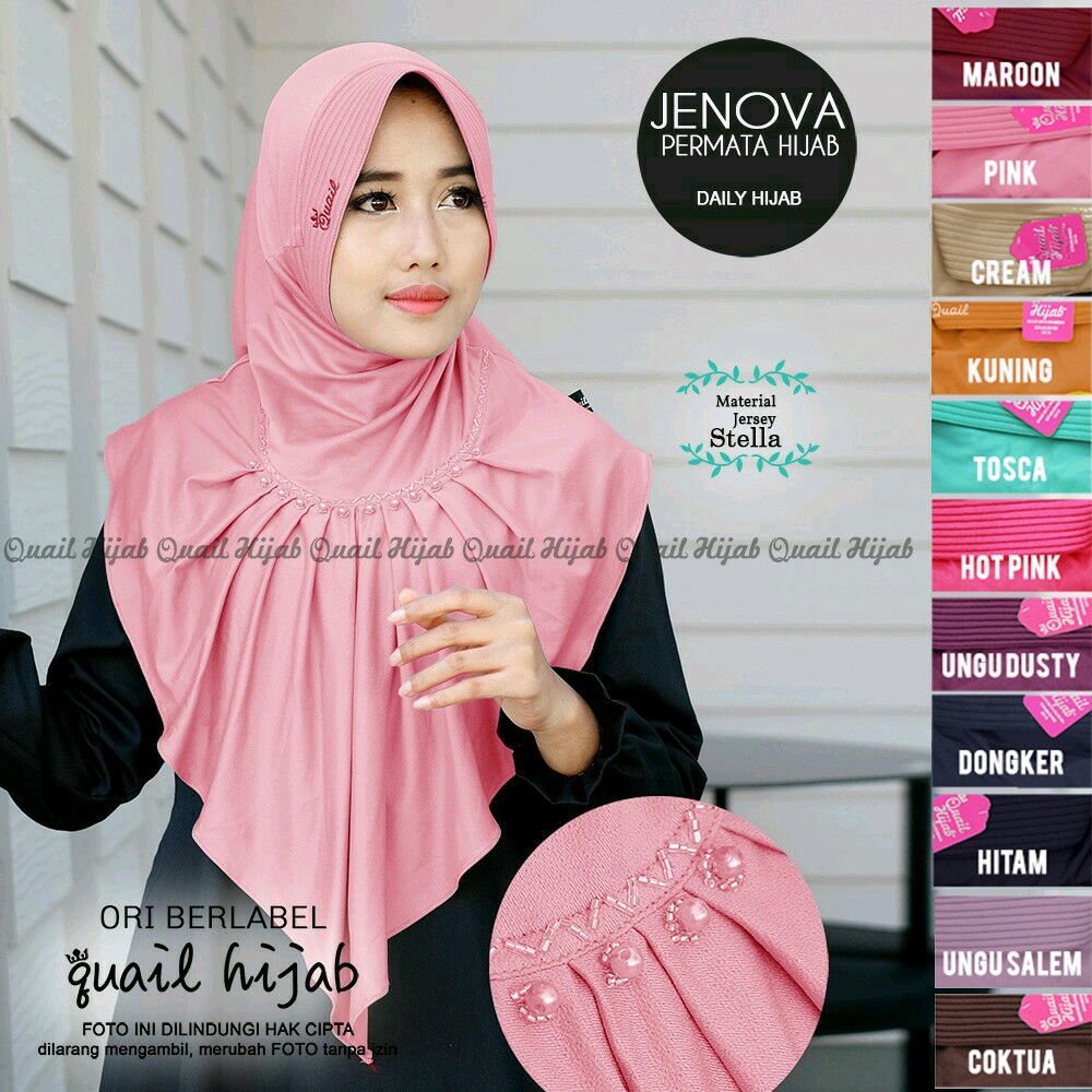 BEST SELLER Jenova Hijab | JILBAB KHIMAR SYARI INSTANT BERGO PET ANTEM KERUDUNG by Quail Hija