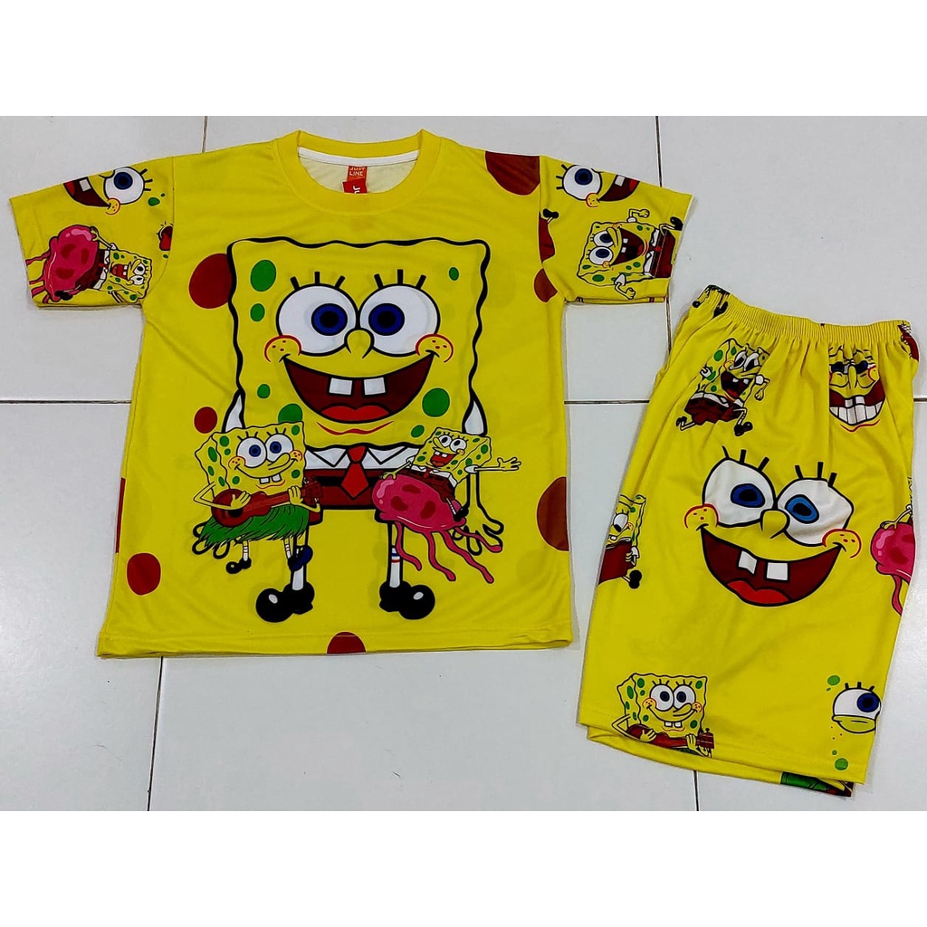 SANDISEAN | SETELAN SPONGEBOB ANAK LAKI LAKI | SETELAN SPONGEBOB ANAK LAKI LAKI KUPLUK | BAJU SPONGE