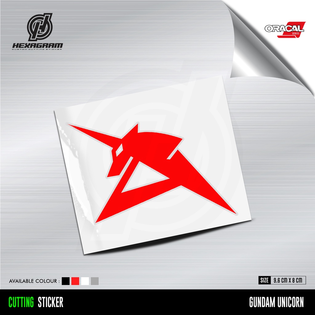 Cutting Sticker GUNDAM Unicorn Logo | Stiker Logo GUNDAM Unicorn