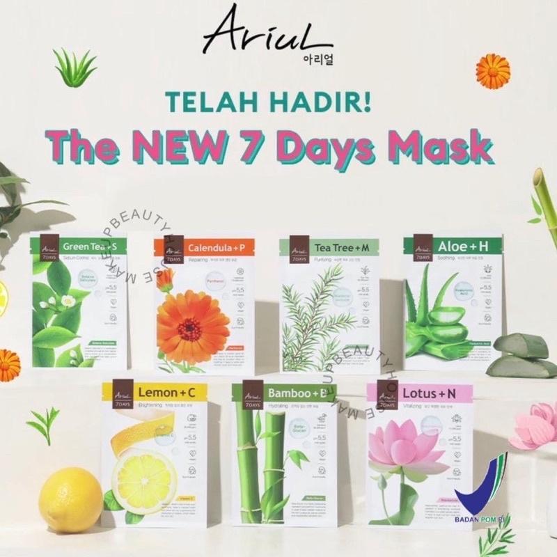 ARIUL 7 Days Mask Sheet - Kemasan Terbaru