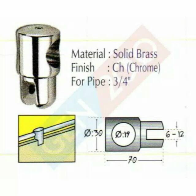 Penjepit kaca partisi kamar mandi