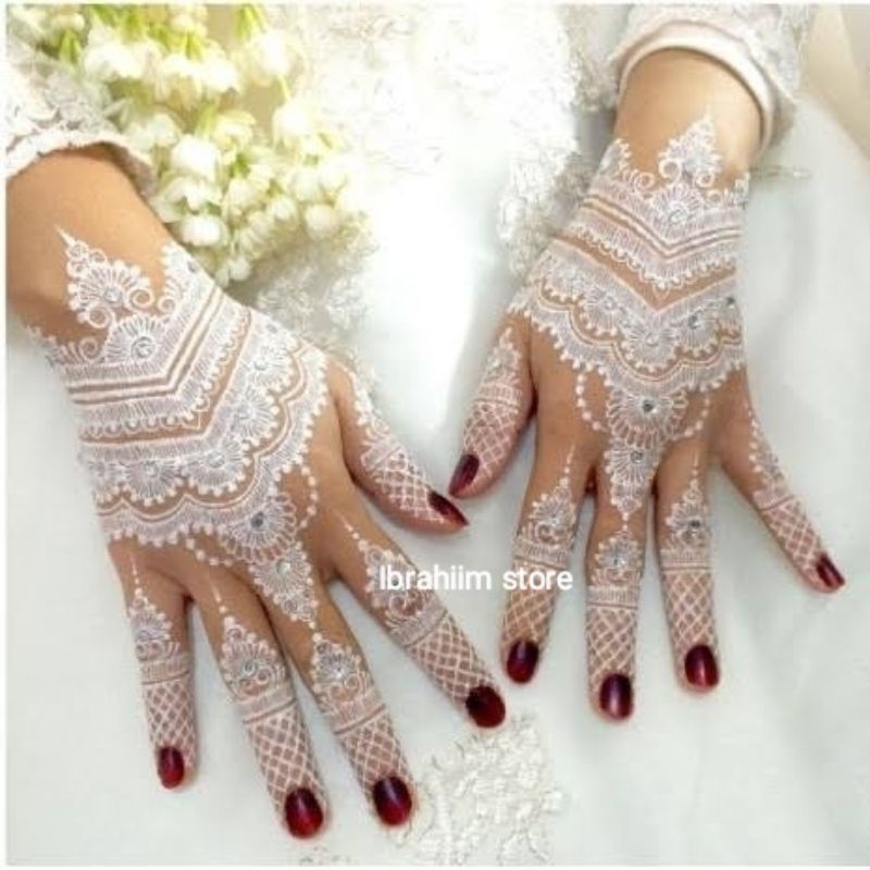 HENNA TANGAN PUTIH PENGANTIN HENNA TANGAN PENGANTIN HENNA TANGAN MURAH