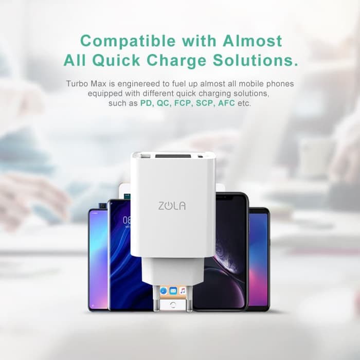Zola Charger Turbo Max Gen2 QC 3.0 & PD For Ipad pro & Macbook Max 30W