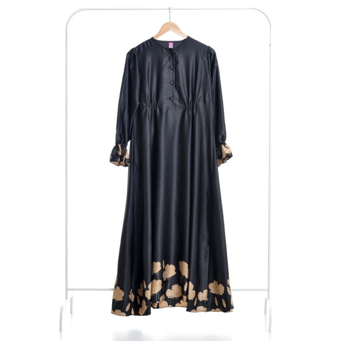 Hot Sale DISKON Rabbani - Gamis Dresslim Muslim Wanita Amuya - Hitam S