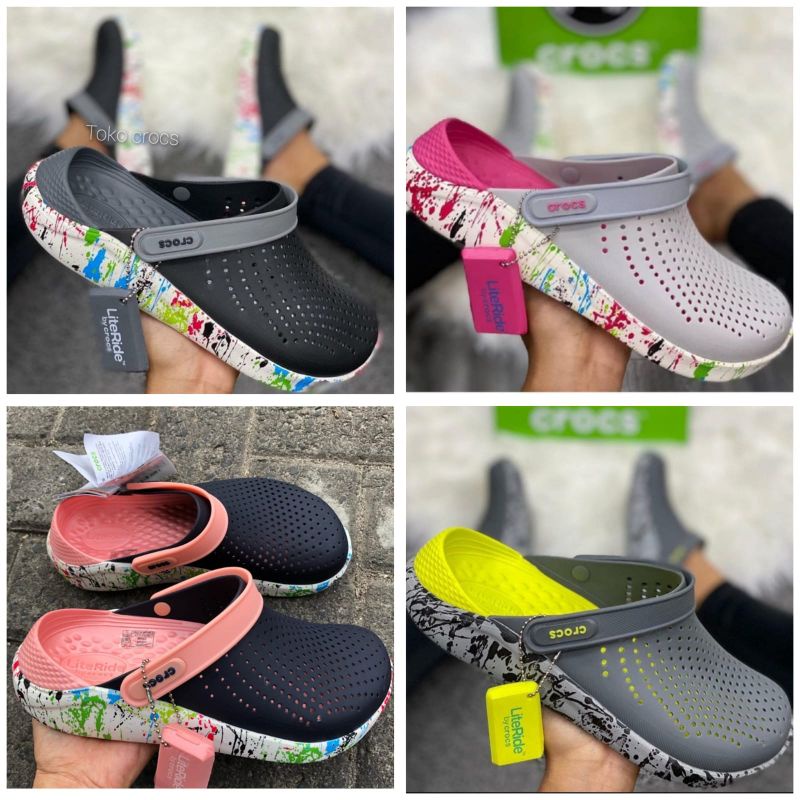 Crocs literide motif woman / Sandal crocs wanita literide motif