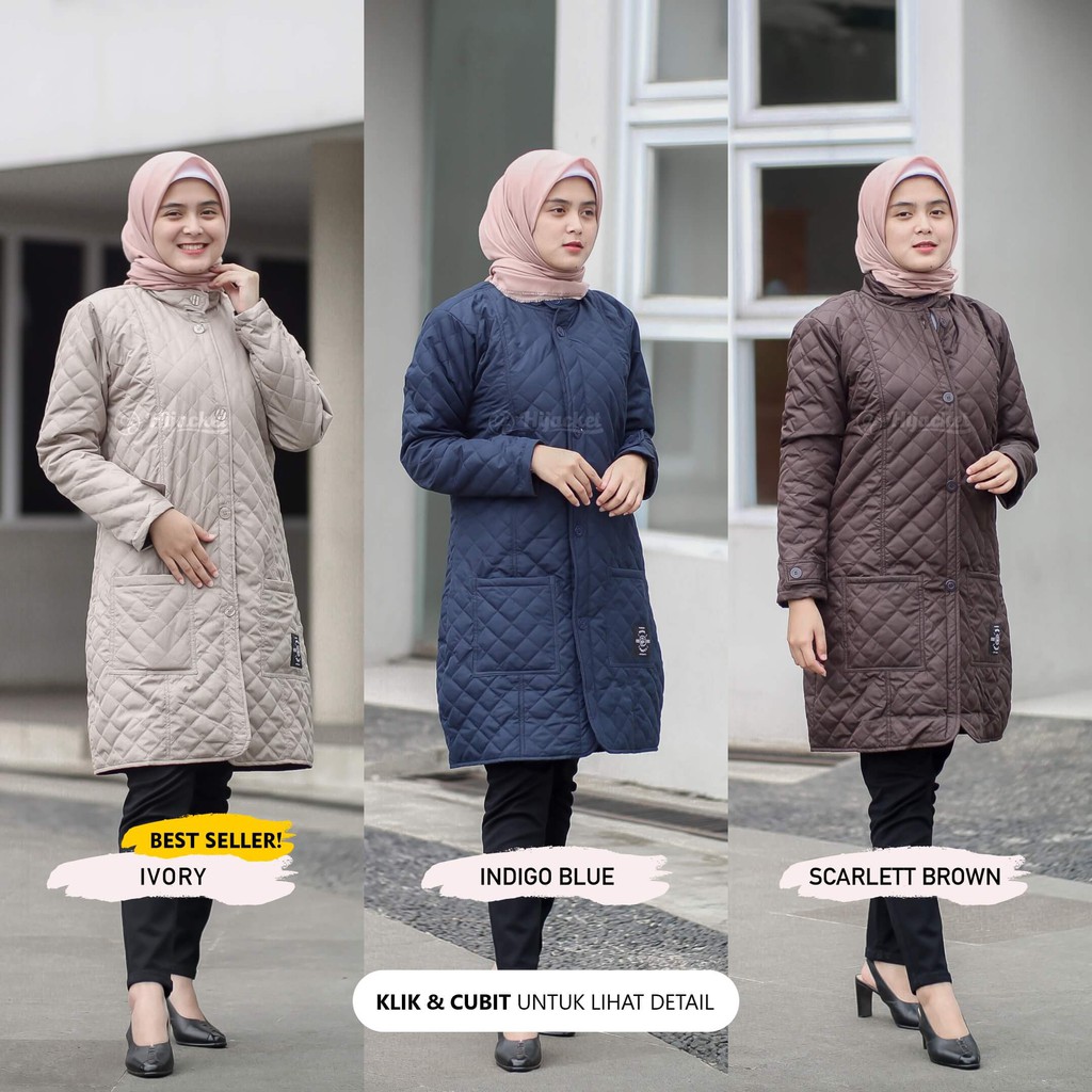 Hijacket BELVA Original Jaket Panjang Hijaber Wanita Muslimah Hijaket