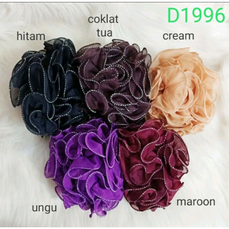 YZ6 Jepit Cepol Rambut / Cepol Hijab Bunga Gliter