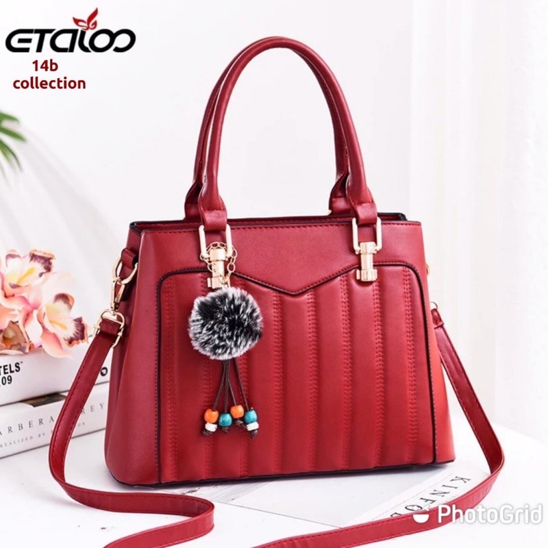 tas selempang wanita tas jinjing LITA bags tas batam top handle plus pompom shoulder bags kondangan