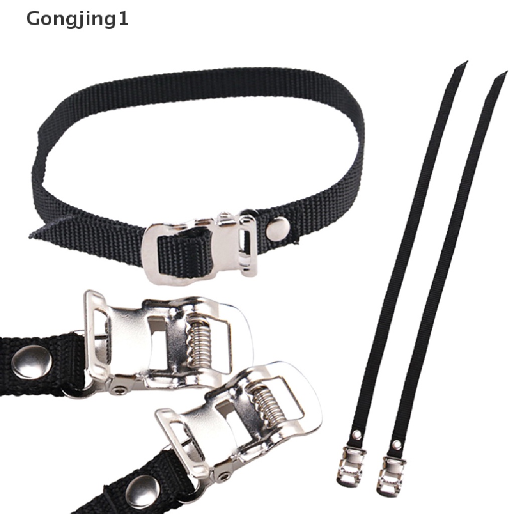 Gongjing1 1PC Strap Pedal Sepeda Warna Hitam