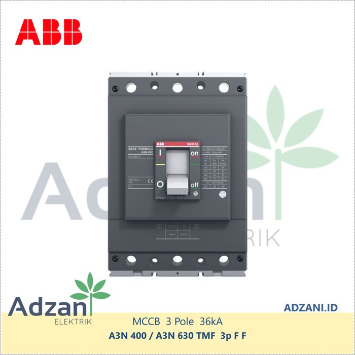 [ABB] MCCB 3P 36kA A3N 320A 400A 500A 1SDA06656 TMF