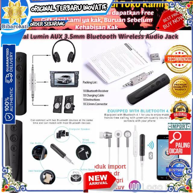 Original Lumin AUX 3.5mm Bluetooth Wireless Audio Jack For Tablet Pc Netbook Ratel Cell