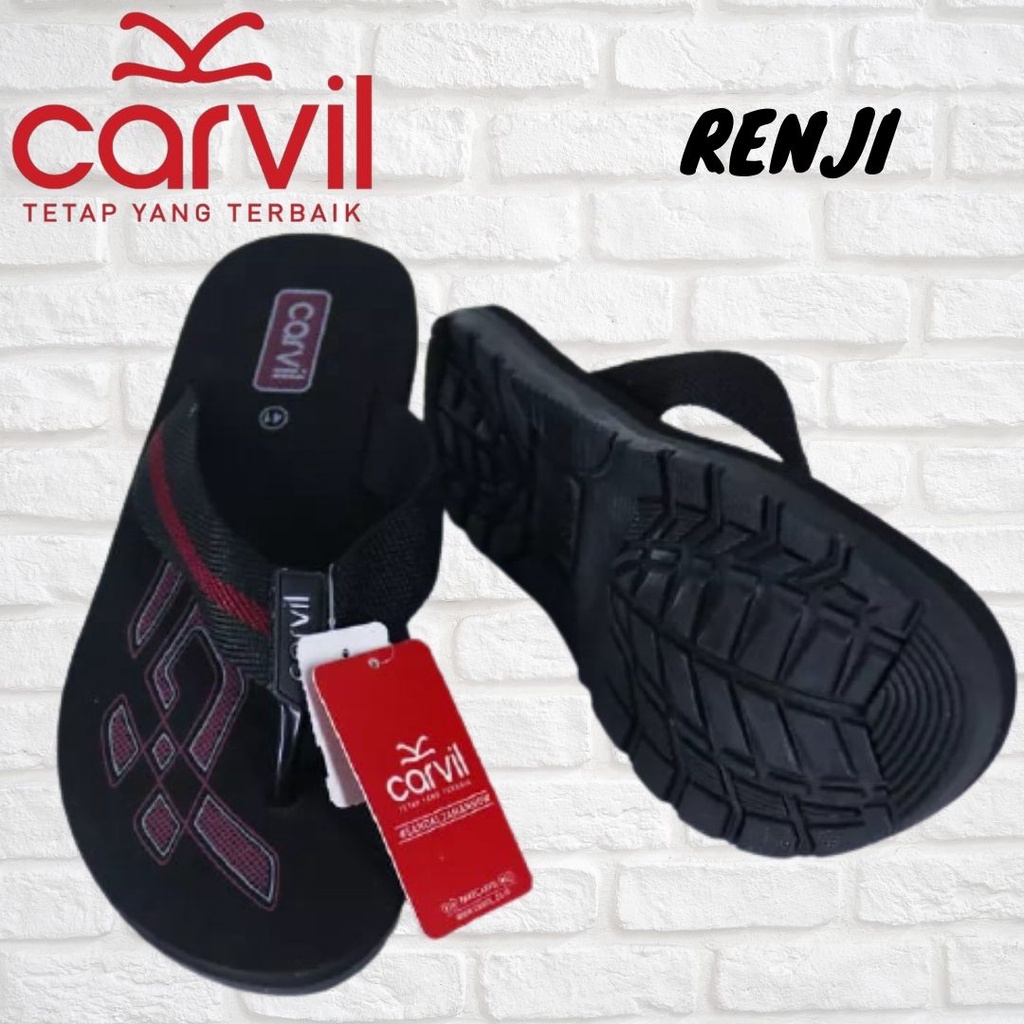 CARVIL RENJI/Sandal Carvil Jepit/sandal dewasa/sandal pria/sandal wanita/sandal kasual/sandal karet/