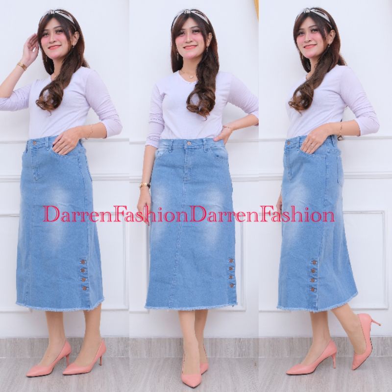 Amelia Skirt 7/9 Jeans Stretch . Rok Jeans Amelia . Rok Jeans Span Stretch Import Jeans
