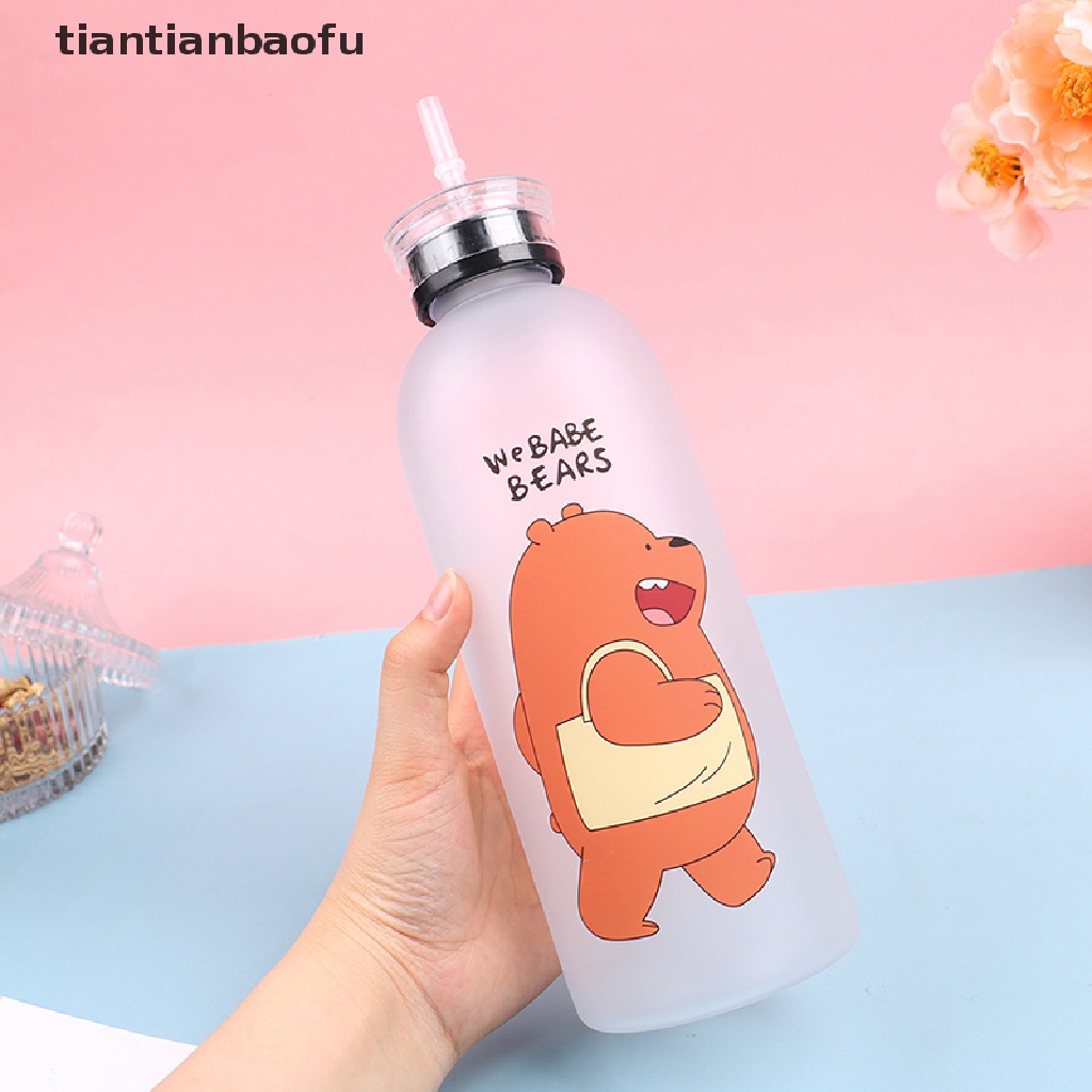 Botol Minum 1000ml Dengan Sedotan Anti Bocor Motif Panda